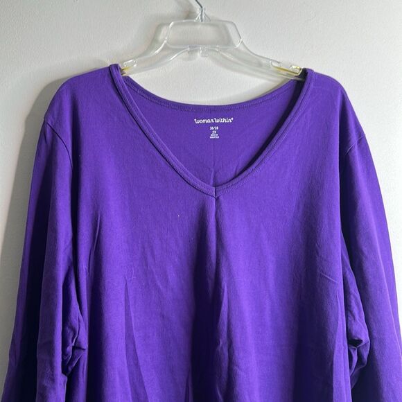 Woman Within Deep Purple Tunic Top Size 26/28 - Picture 3 of 6